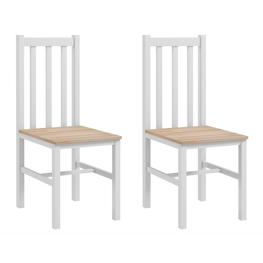 ReStore Select x White Pine Wood Farmhouse Dining Chair with Slat Back (Set of 2) - GW