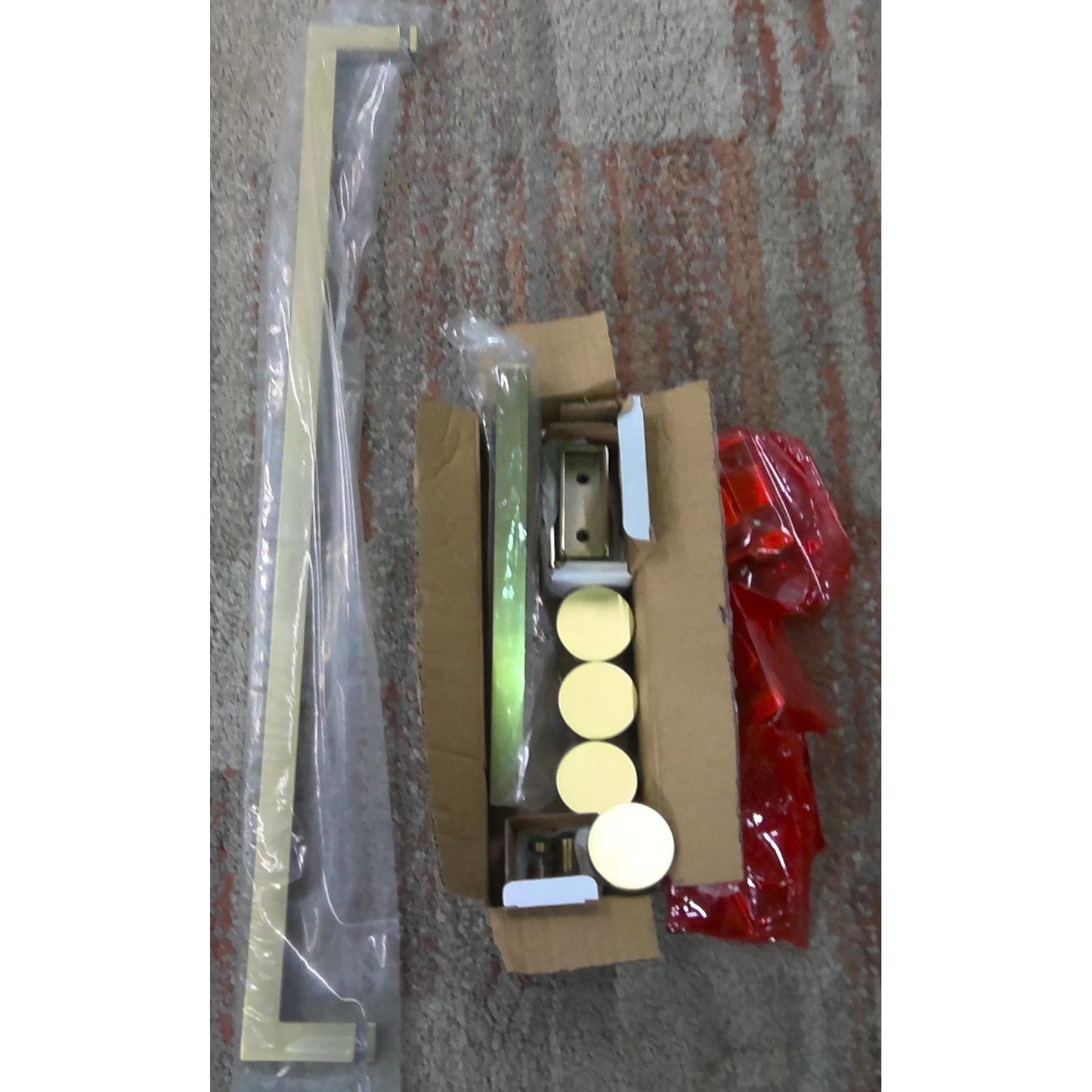 Sliding Shower Door with Brushed Gold Hardware