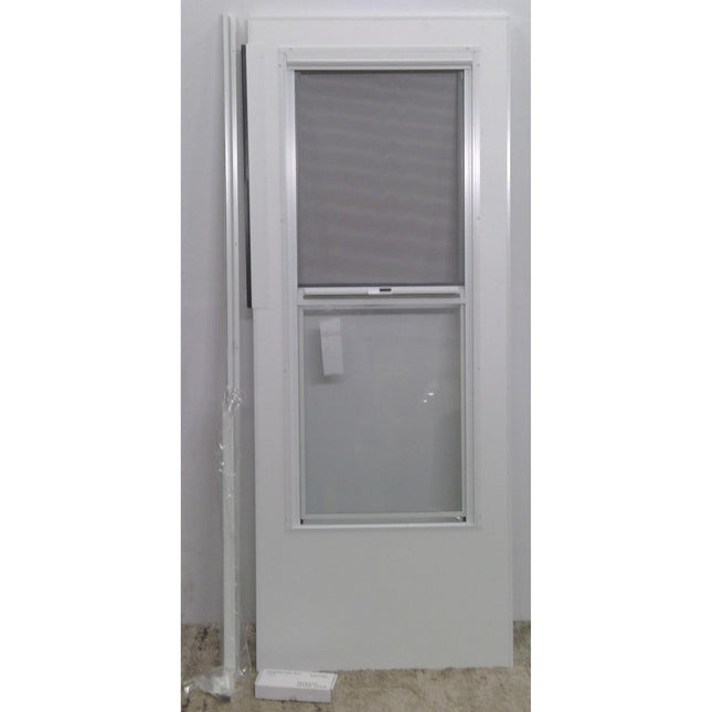 31" x 79" White Storm Door with Retractable Screen