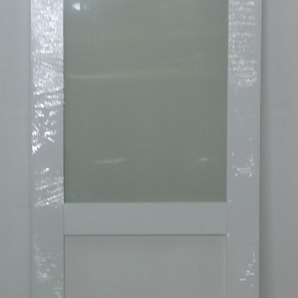 32-in x 80-in White Solid Core 1-panel Frosted Glass MDF Interior Door