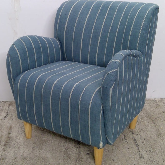 Blue Striped Armchair