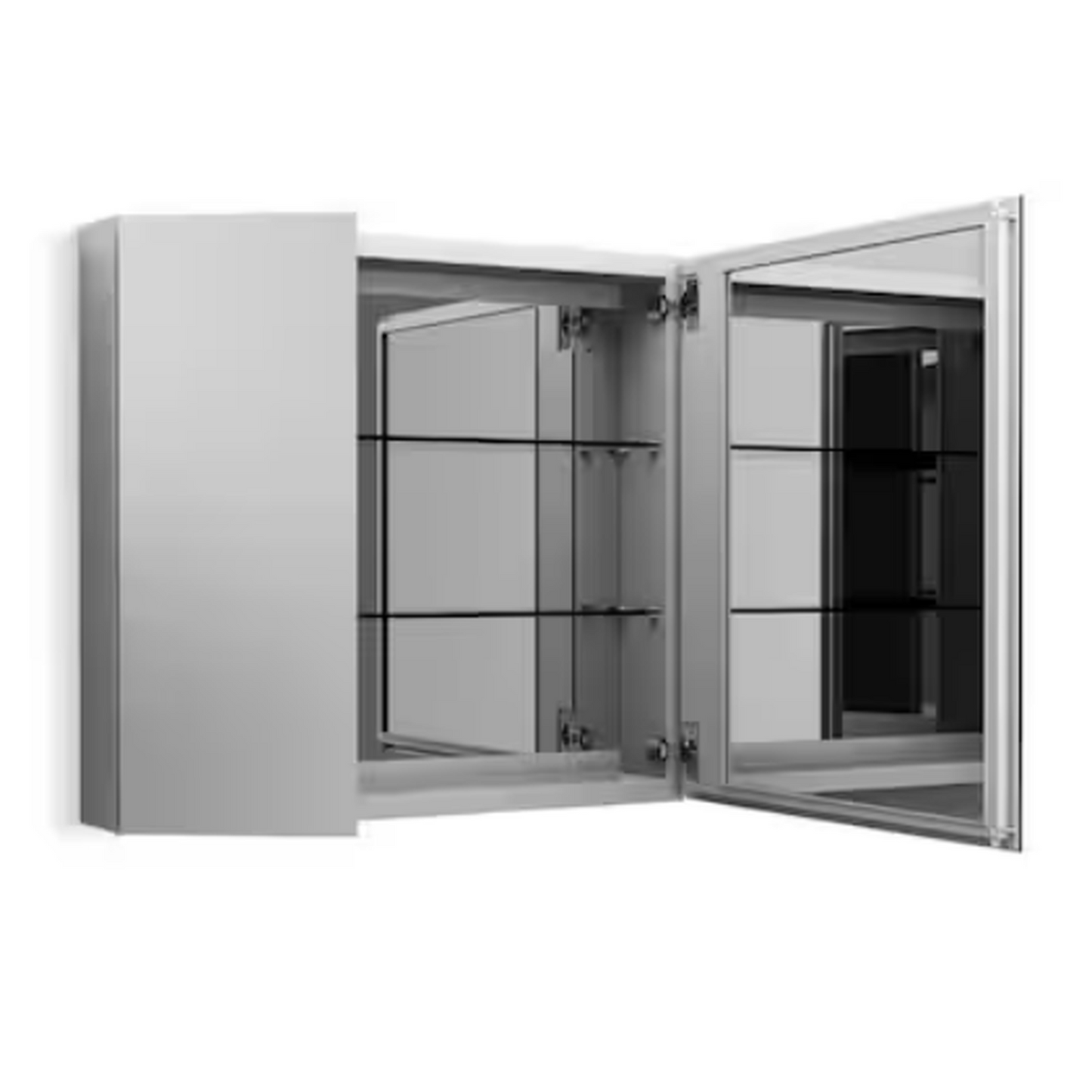 30 in. W x 26 in. H Rectangular Aluminum Medicine Cabinet with Mirror Interior