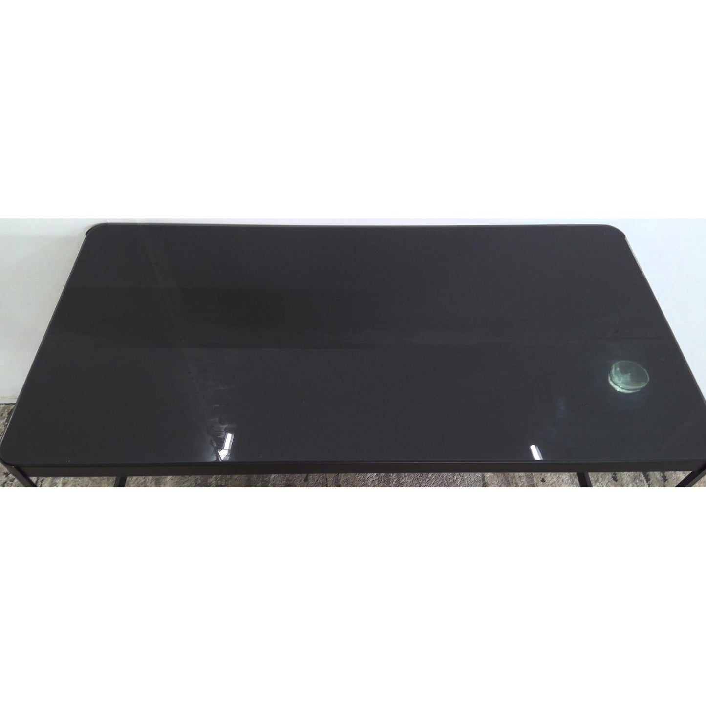 47" Black Glass Top Desk