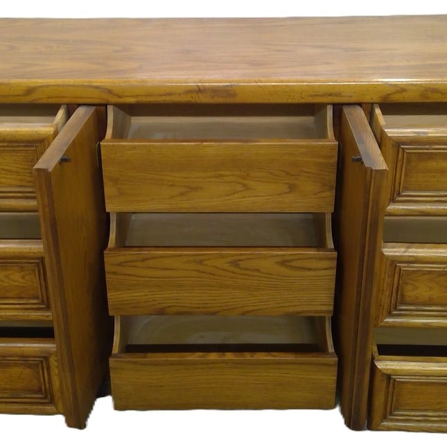 68" 9-Drawer Wood Dresser with 2 Mirrors