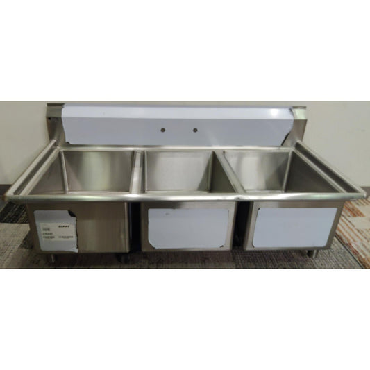 63" 3 Compartment Stainless Steel Service Sink