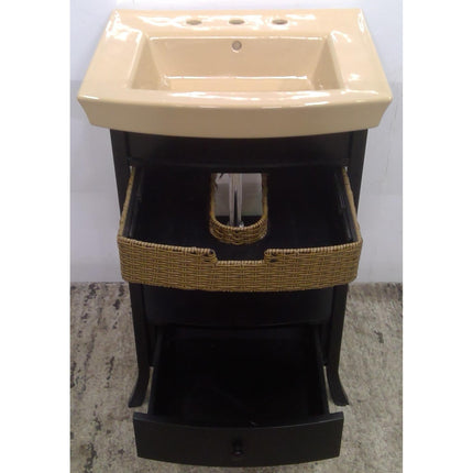 Black Vanity with Ceramic Sink