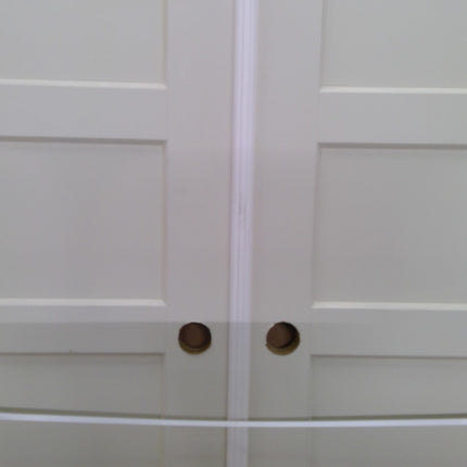 Prehung White Double Entry Doors 47x80 5 Panel Hollow Core