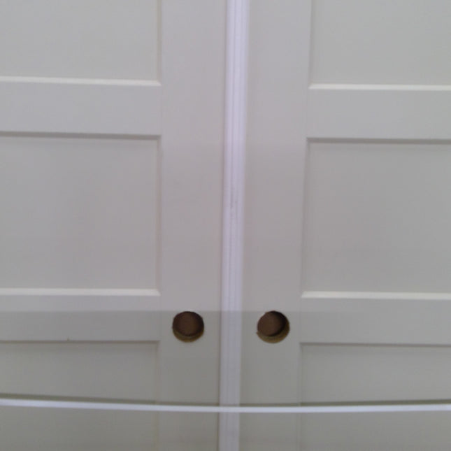 Prehung White Double Entry Doors 47x80 5 Panel Hollow Core