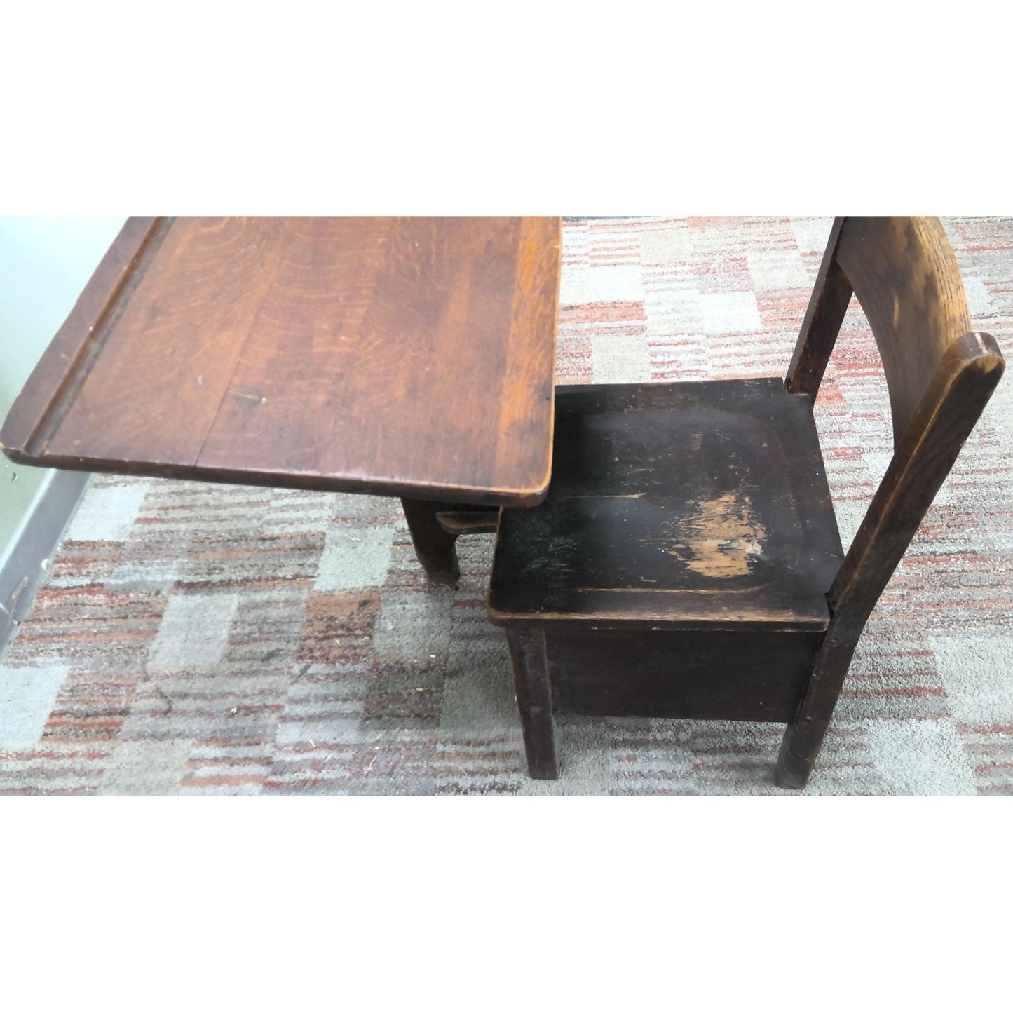 Antique Wood School Desk