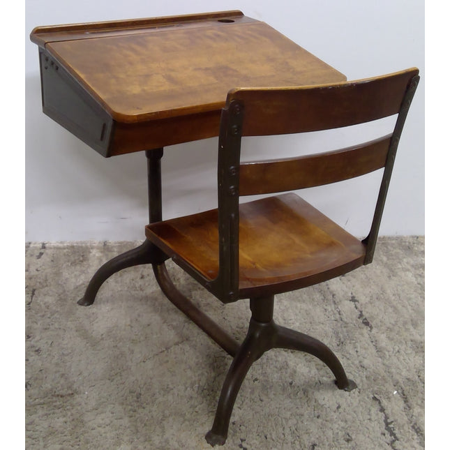Vintage Industrial Child's School Desk