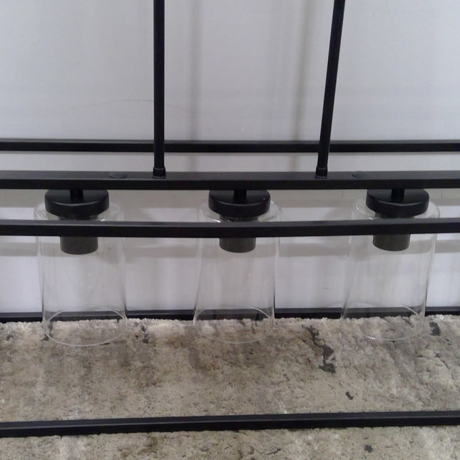 5-Light Black Rectangular Hanging Kitchen Island Light