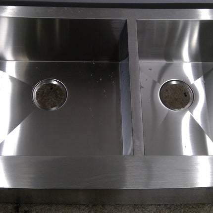 36" Undermount Apron Front Double Bowl Stainless Steel Sink