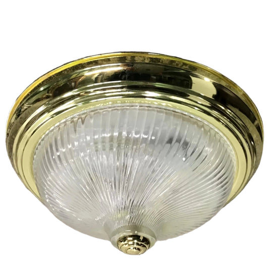 Polished Brass Flush Mount Dome Light, front