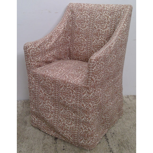 Sloped Arm Slipcover Dining Chiar in Louisette Floral Brown