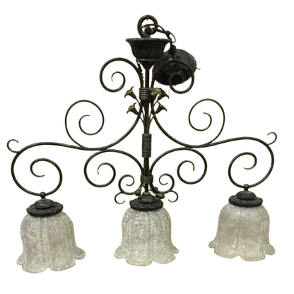 3-Light Iron Chandelier