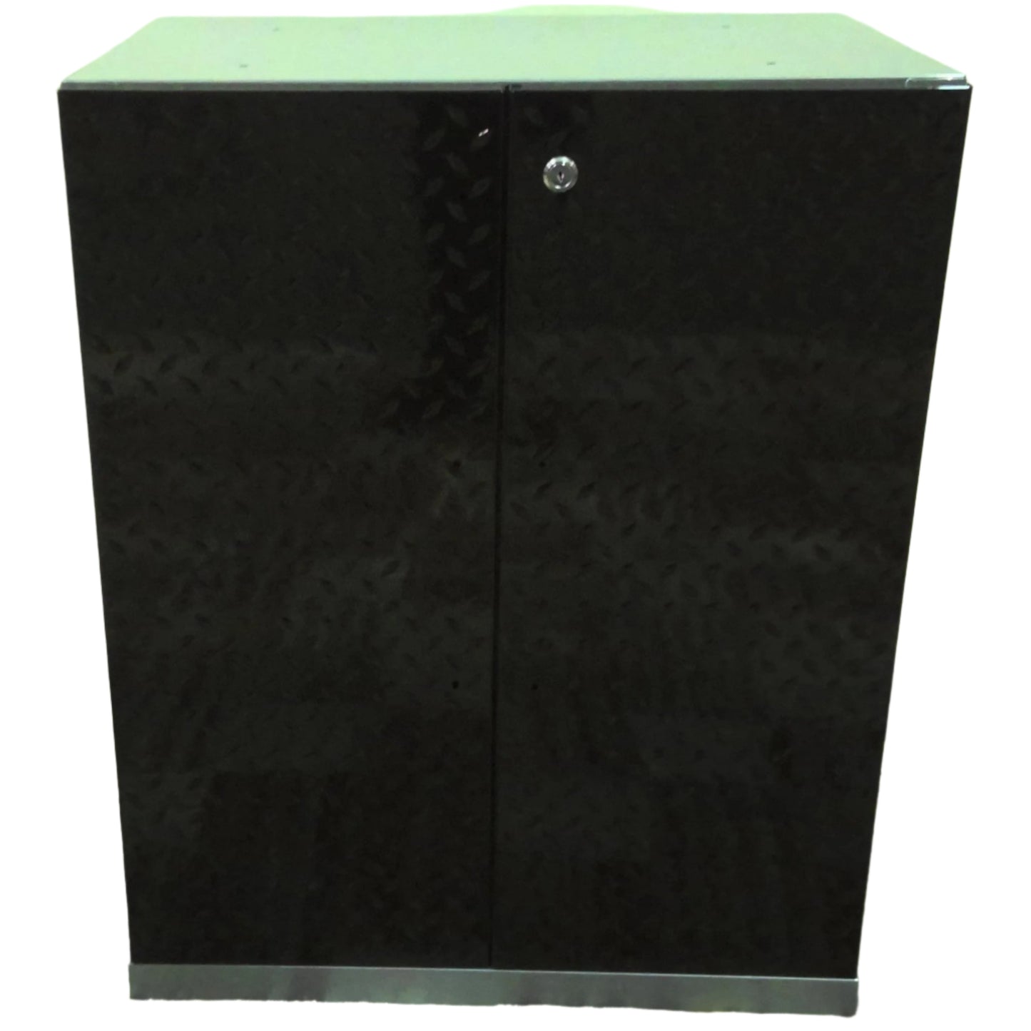 24" x 30" Black Diamond Plate Steel Wall Cabinet