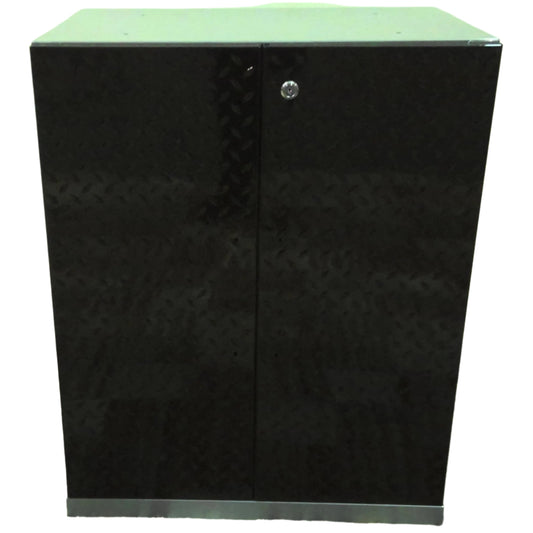 24" x 30" Black Diamond Plate Steel Wall Cabinet