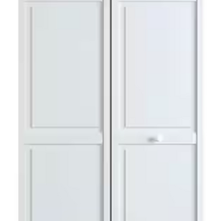 36 in. x 80 in. White 6-Panel Solid Core Wood Interior Closet Bi-Fold Door