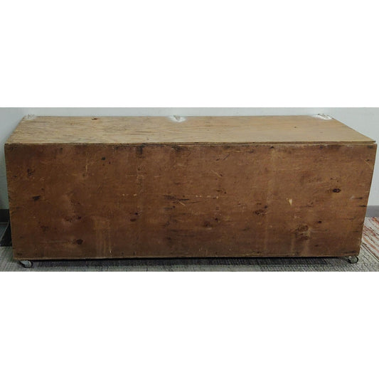71" Rolling Wood Storage Bin