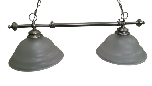 Brushed Nickel Island/Billiard Pendant Light, close up