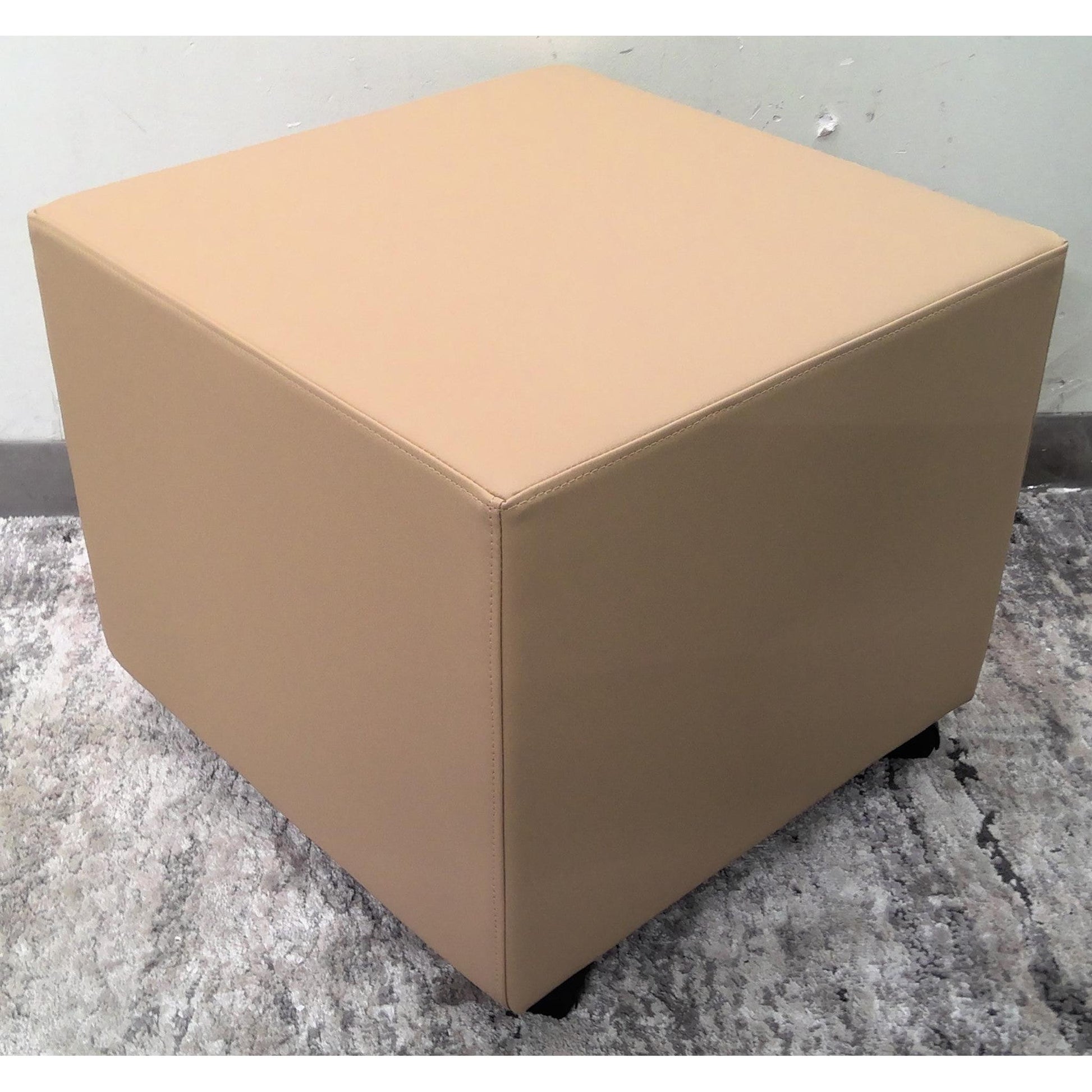 20" Brown Square Rolling Ottoman