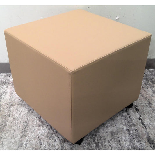 20" Brown Square Rolling Ottoman