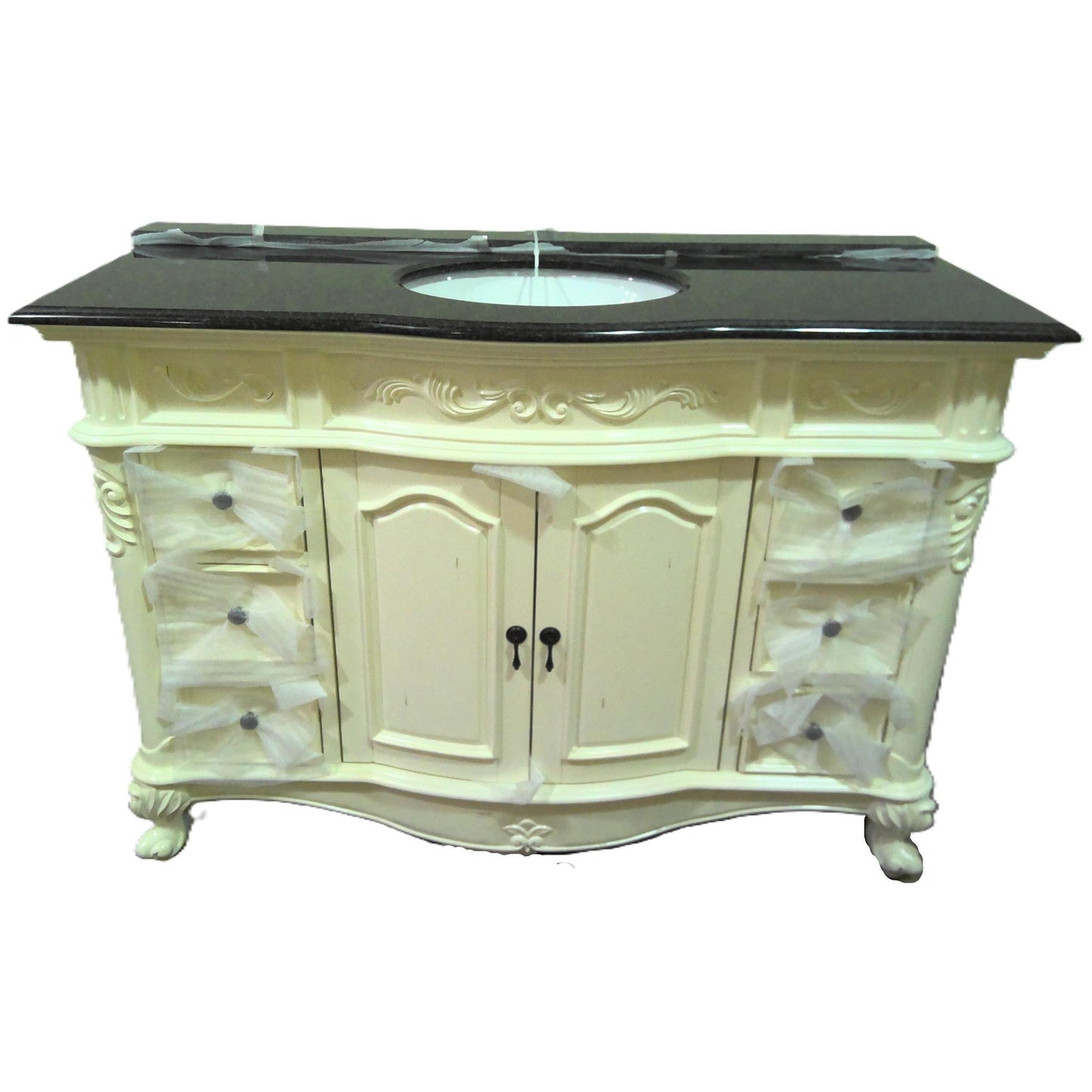 48" Single-Sink Antique White Vanity with Granite Stone Top