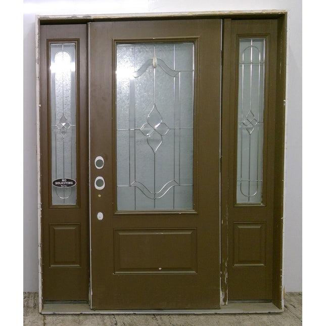 Prehung Brown/White Entry Door with Sidelights