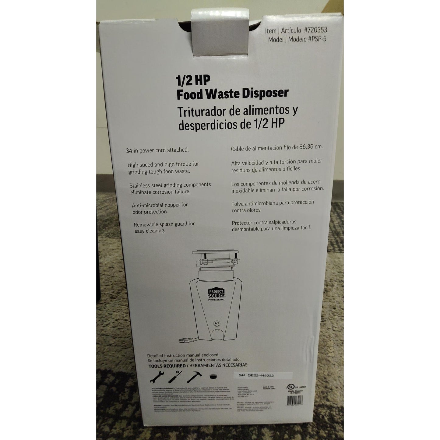 1/2 HP Food Waster Disposer