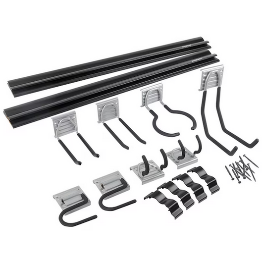 15 -Piece 32-in Black/Grey PVC Storage Rail System