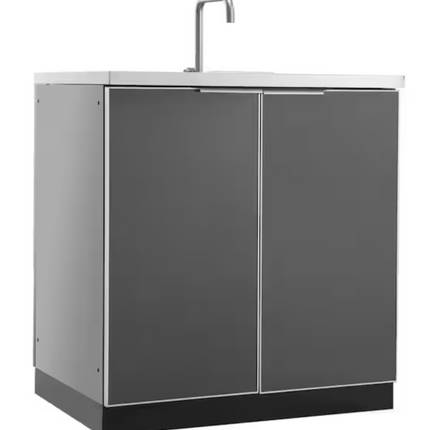 Aluminum Slate Gray 32" Outdoor Kitchen Sink Cabinet