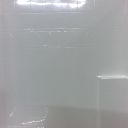 60-in W x 33-in L x 77-in H Rectangle One-Piece Shower Kit (Right Drain) with Integrated Seat Base and Wall Drain