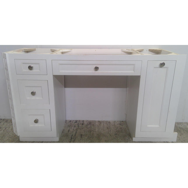 59" White Desk Cabinet