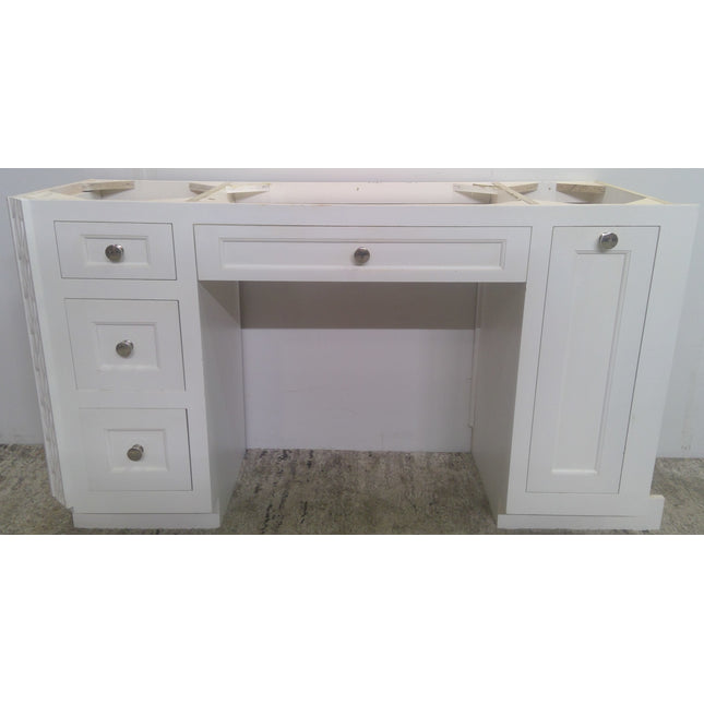 59" White Desk Cabinet