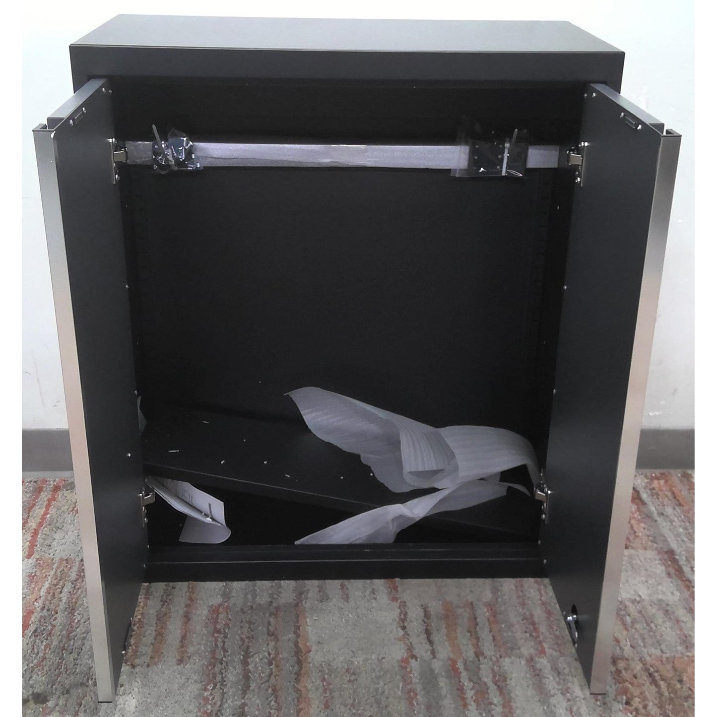 28" Black and Gray Steel Upper Cabinet