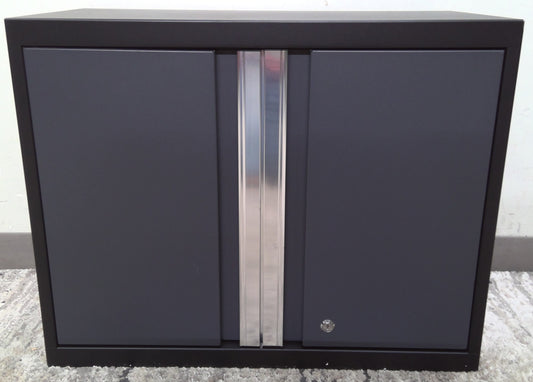 28" Black and Gray Steel Upper Cabinet