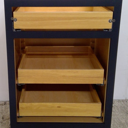 23.5" Blue 3-Drawer Base Cabinet (No Doors)