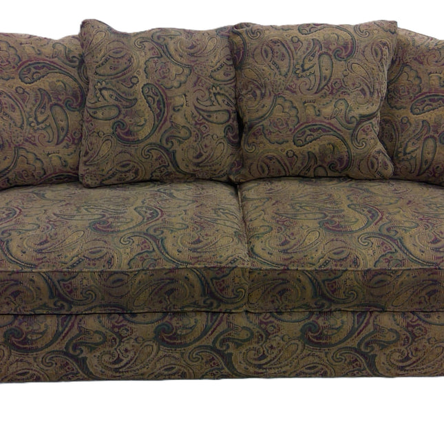 84" Brown Paisley Sofa