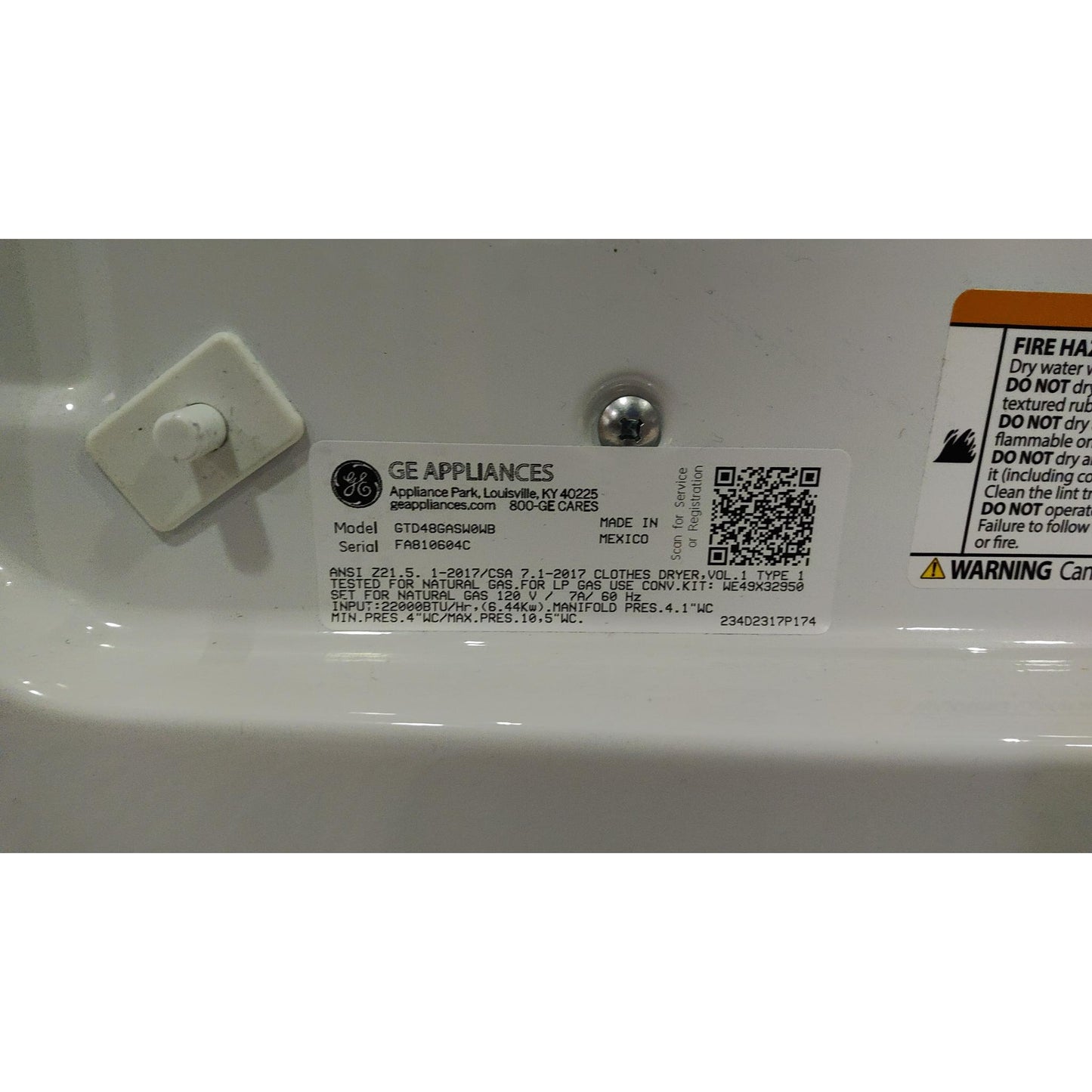 ReStore Select x GE 7.2 Cu. Ft. Gas Dryer with Extended Tumble - FA810604C - FL