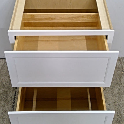 30" White 2-Drawer Base Cabinet